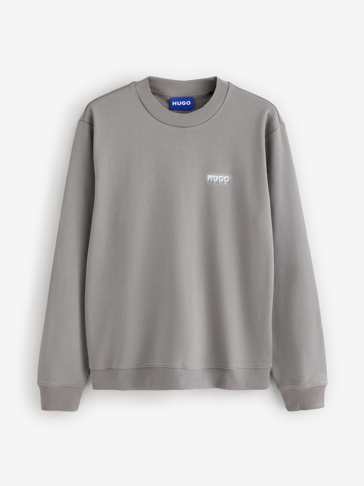 Gri - HUGO Noda Crew Neck Logo Sweat Top - Imaginea 1 din 1