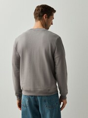 HUGO Grey Noda Crew Neck Logo Sweat Top - Image 2 of 4