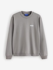 HUGO Grey Noda Crew Neck Logo Sweat Top - Image 4 of 4