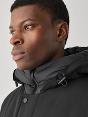 BOSS Black Mid Length Hooded Jacket - Image 4 of 5