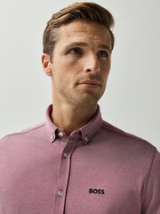 BOSS Pink Motion Cotton Regular Fit Short Sleeve Shirt - Image 3 of 4