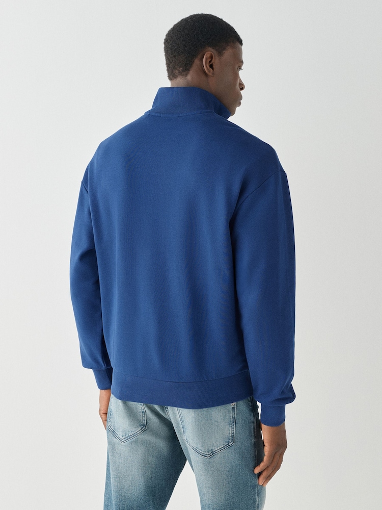 HUGO Blue Logo Quarter Zip Sweatshirt - Image 2 of 7 HUGO Blue Logo Quarter Zip Sweatshirt - Image 2 of 7