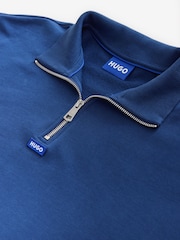 HUGO Blue Logo Quarter Zip Sweatshirt - Image 7 of 7