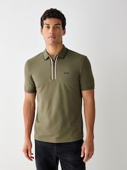 BOSS Green Philix Quarter Zip Polo Shirt - Image 1 of 4