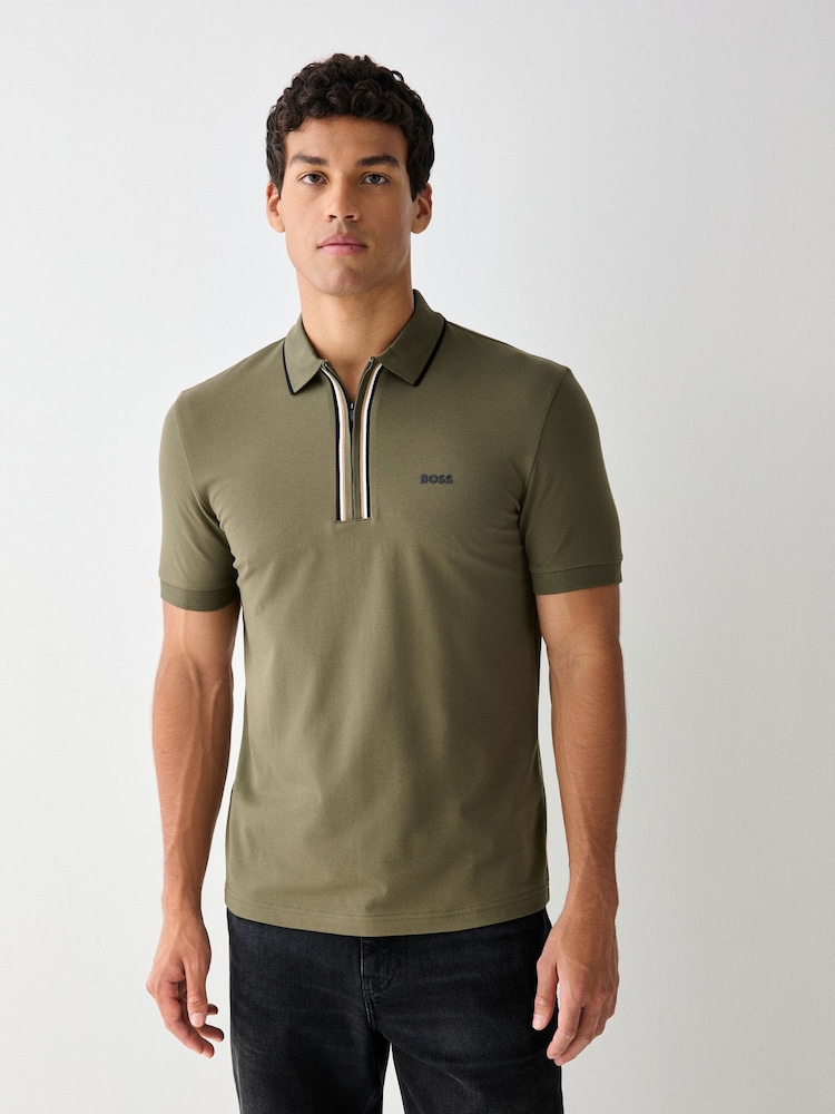 BOSS Green Philix Quarter Zip Polo Shirt - Image 1 of 4 BOSS Green Philix Quarter Zip Polo Shirt - Image 1 of 4