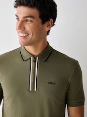 BOSS Green Philix Quarter Zip Polo Shirt - Image 3 of 4