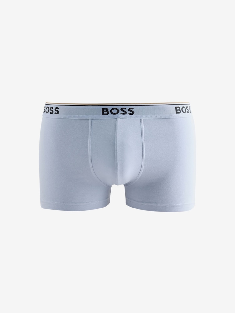 BOSS Black/Blue/Navy Power Logo Trunk Boxers 3 Pack - Image 2 of 4