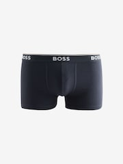 BOSS Black/Blue/Navy Power Logo Trunk Boxers 3 Pack - Image 3 of 4