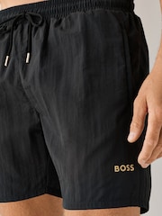 BOSS Black Ole Regular Fit Logo Swim Shorts - Image 3 of 4