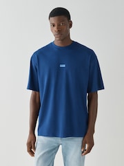 HUGO Blue Nalono Relaxed Fit Graphic Logo T-Shirt - Image 2 of 4