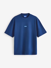 HUGO Blue Nalono Relaxed Fit Graphic Logo T-Shirt - Image 4 of 4
