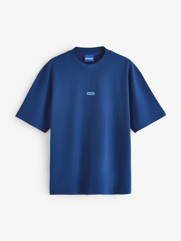 HUGO Blue Nalono Relaxed Fit Graphic Logo T-Shirt - Image 4 of 4 HUGO Blue Nalono Relaxed Fit Graphic Logo T-Shirt - Image 4 of 4