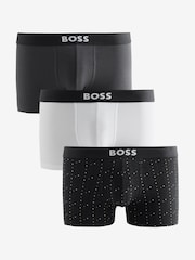Чорний/білий/сірий - BOSS One Logo Hipster Boxers 3 Pack - Image 1 of 4