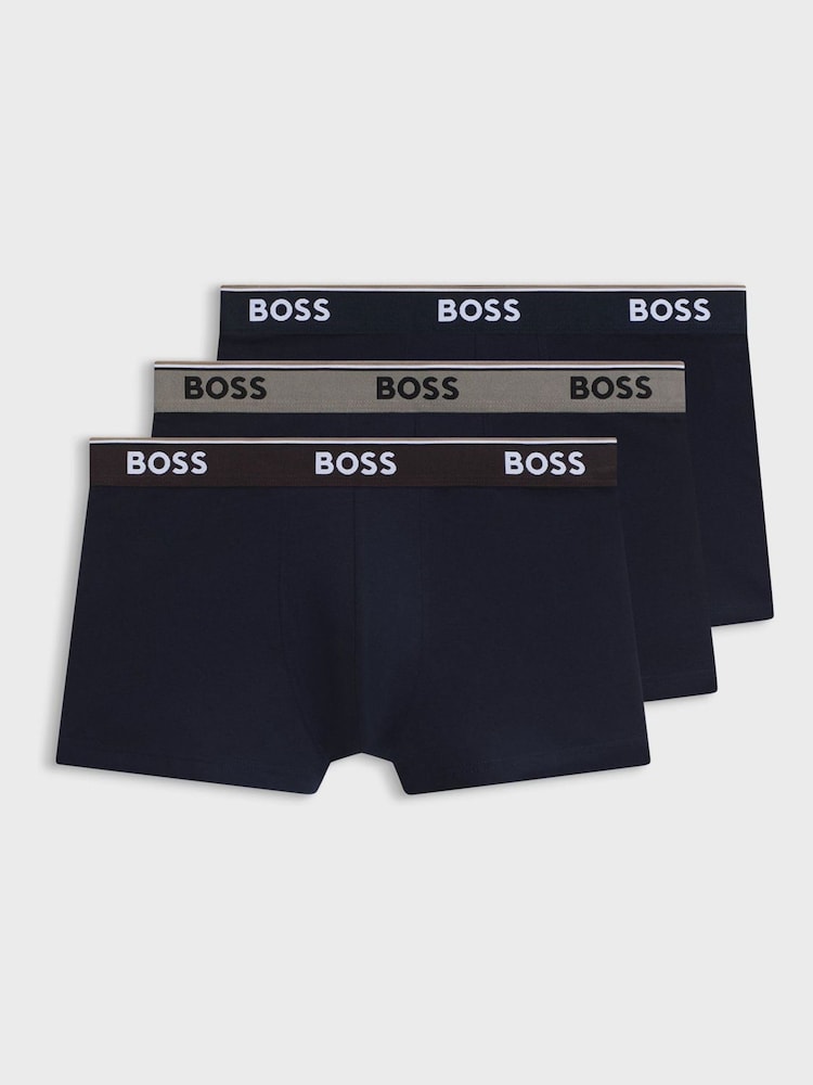 Niebieski - BOSS Power Logo Boxer Trunks 3 Pack - Obraz 1 z 1