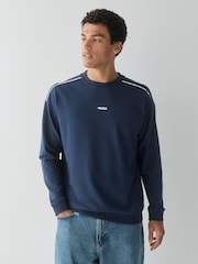 HUGO Blue Noah Regular-Fit Logo Sweat Top - Image 1 of 4