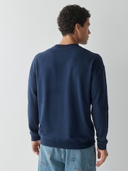 HUGO Blue Noah Regular-Fit Logo Sweat Top - Image 2 of 4
