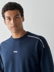 HUGO Blue Noah Regular-Fit Logo Sweat Top - Image 3 of 4