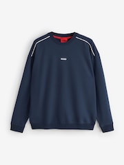 HUGO Blue Noah Regular-Fit Logo Sweat Top - Image 4 of 4