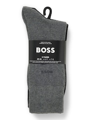 Pilka - BOSS logotipo kojinių 3 pakuotė - 2 paveikslėlis iš 3
