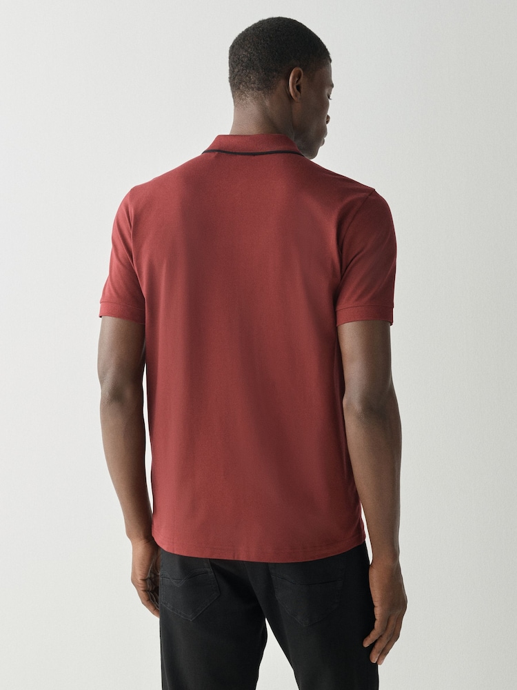 BOSS Red Philix Quarter Zip Polo Shirt - Image 2 of 4 BOSS Red Philix Quarter Zip Polo Shirt - Image 2 of 4