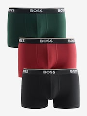 BOSS Green/Red/Black Power Logo Trunk Boxers 3 Pack - Image 1 of 4