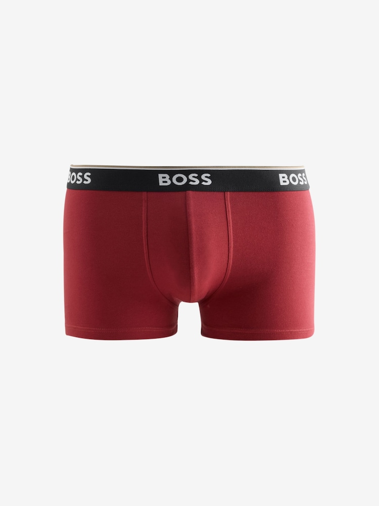 BOSS Green/Red/Black Power Logo Trunk Boxers 3 Pack - Image 2 of 4