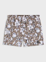 BOSS Brown Piranha Printed Swim Shorts - Image 1 of 1