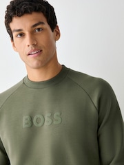 Žalia - BOSS Regular Fit Salbo Logo sportinė palaidinė - 3 paveikslėlis iš 4
