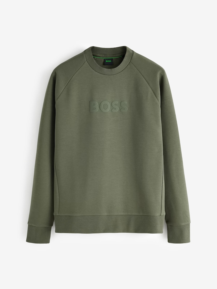 Žalia - BOSS Regular Fit Salbo Logo sportinė palaidinė - 4 paveikslėlis iš 4