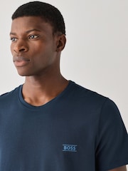 Azul - Camiseta BOSS de Corte estándar con Cuello redondo y logo - Imagen 1 de 4