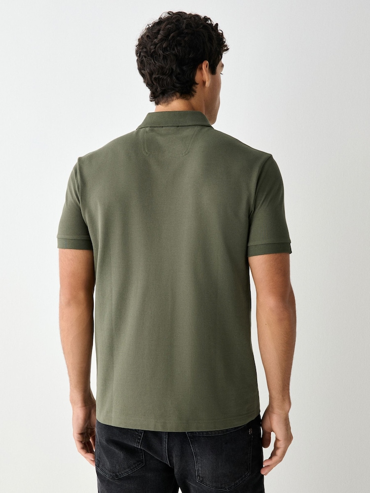 BOSS Green Regular Fit Paddy Structure Logo Polo Shirt - Image 2 of 4