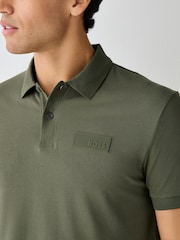 BOSS Green Regular Fit Paddy Structure Logo Polo Shirt - Image 3 of 4