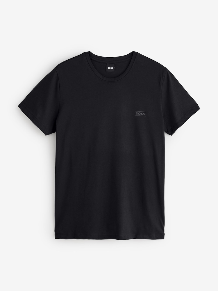 Negro - Camiseta BOSS de Corte estándar con Cuello redondo y logo - Imagen 4 de 4 Negro - Camiseta BOSS de Corte estándar con Cuello redondo y logo - Imagen 4 de 4