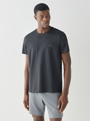 Gris - Camiseta BOSS de Corte estándar con Cuello redondo y logo - Imagen 2 de 4