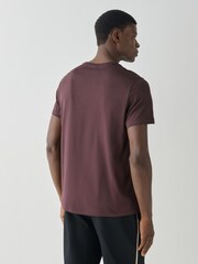Marrón - Camiseta BOSS de Corte estándar con Cuello redondo y logo - Imagen 3 de 4