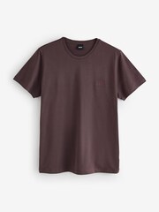 Marrón - Camiseta BOSS de Corte estándar con Cuello redondo y logo - Imagen 4 de 4