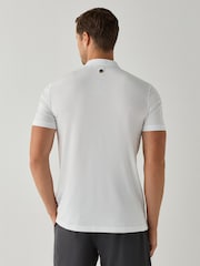 BOSS White Stripe Detail Tennis Polo Shirt - Image 2 of 5