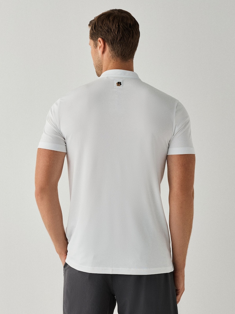 BOSS White Stripe Detail Tennis Polo Shirt - Image 2 of 5 BOSS White Stripe Detail Tennis Polo Shirt - Image 2 of 5