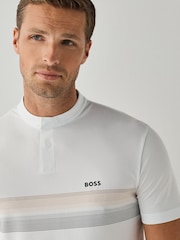 BOSS White Stripe Detail Tennis Polo Shirt - Image 3 of 5
