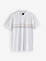 BOSS White Stripe Detail Tennis Polo Shirt - Image 5 of 5