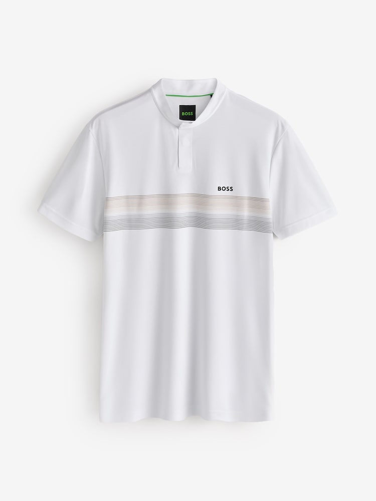 BOSS White Stripe Detail Tennis Polo Shirt - Image 5 of 5 BOSS White Stripe Detail Tennis Polo Shirt - Image 5 of 5
