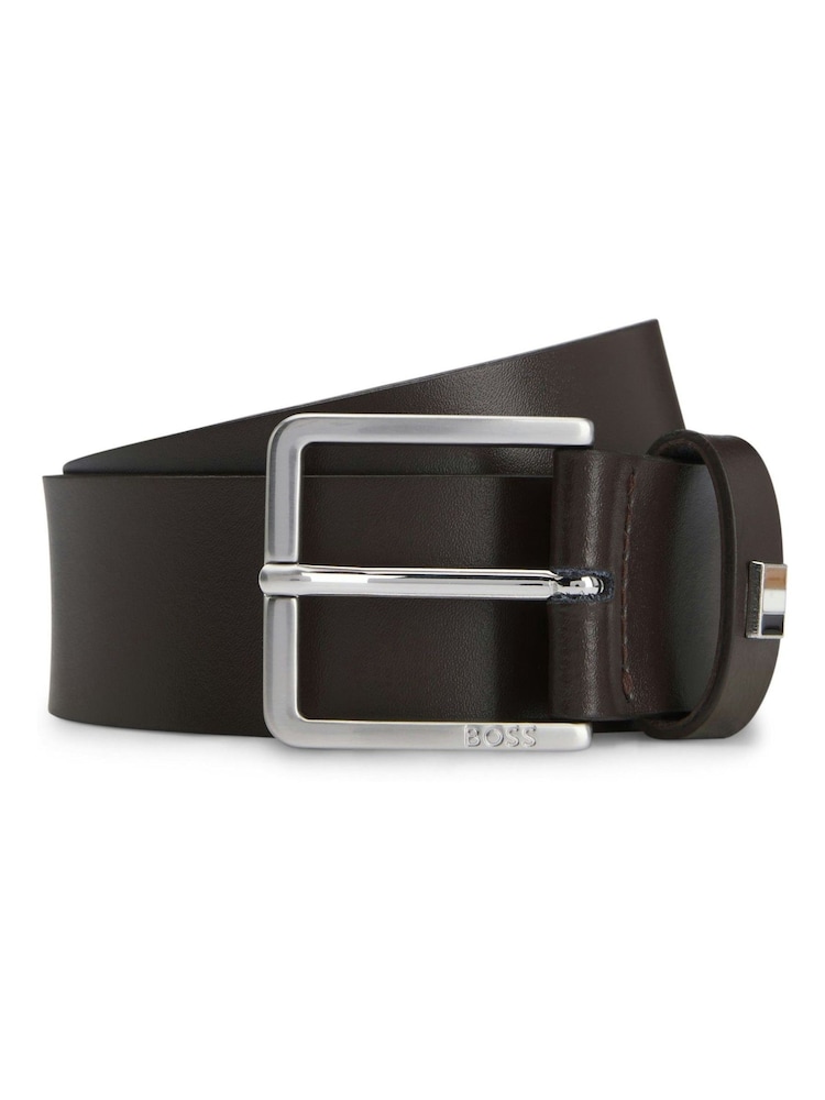 BOSS Brown Ther Logo Detail Belt - Image 1 of 2 BOSS Brown Ther Logo Detail Belt - Image 1 of 2