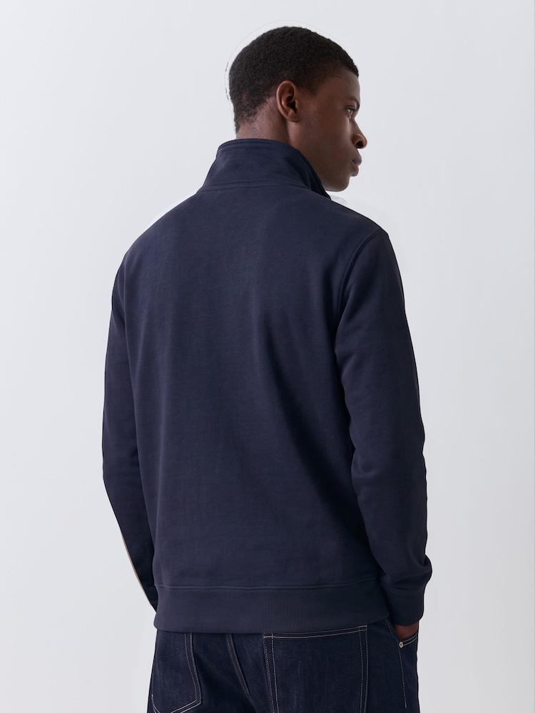 BOSS Navy Blue Zetrust Regular-Fit Logo Quarter Zip Sweatshirt - Image 2 of 4