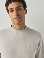 BOSS Natural Westart Crew Neck Logo Sweatshirt - Image 3 of 4