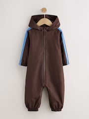 Franja lateral marrón - Traje impermeable con forro polar (3meses -7años) - Imagen 1 de 4