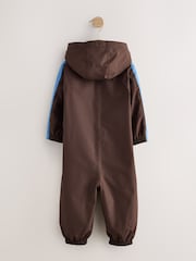 Franja lateral marrón - Traje impermeable con forro polar (3meses -7años) - Imagen 2 de 4