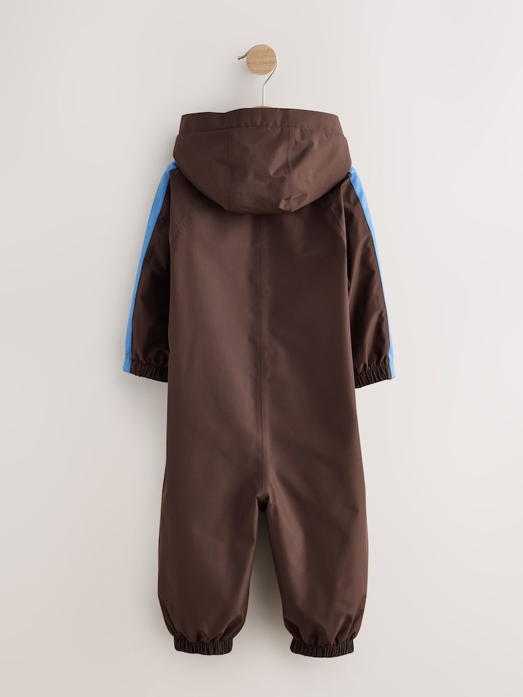 Franja lateral marrón - Traje impermeable con forro polar (3meses -7años) - Imagen 2 de 4 Franja lateral marrón - Traje impermeable con forro polar (3meses -7años) - Imagen 2 de 4
