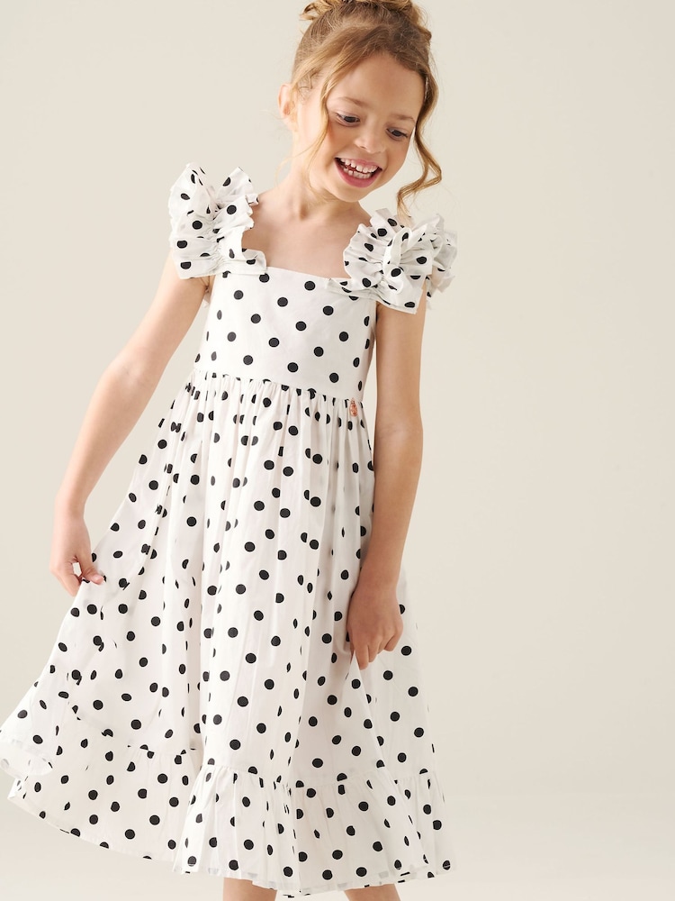 Angel & Rocket White Amber Polka Dot Dress - Image 1 of 5 Angel & Rocket White Amber Polka Dot Dress - Image 1 of 5