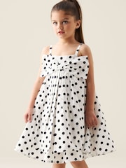 Angel & Rocket White Amber Polka Dot Bow Dress - Image 1 of 5