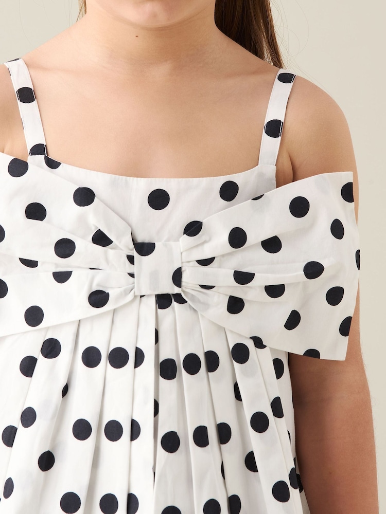 Angel & Rocket White Amber Polka Dot Bow Dress - Image 5 of 5 Angel & Rocket White Amber Polka Dot Bow Dress - Image 5 of 5